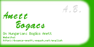 anett bogacs business card