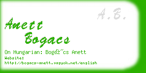 anett bogacs business card